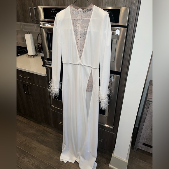 NWT White Crystal Formal Gown - Picture 6 of 13